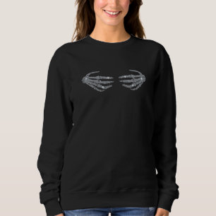 Skeleton Hands With Rhinestone For Halloween   Sweatshirt