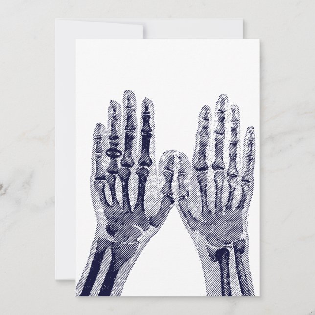 Skeleton Hands Xray Picture drawing Human Anatomy Invitation (Front)