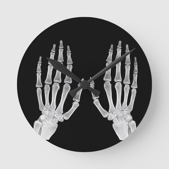 Skeleton Hands Xray Picture Human Anatomy photo  Round Clock (Front)