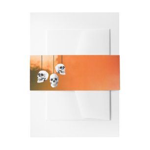 Skeleton Happy Halloween Freaky Night With Skulls Invitation Belly Band