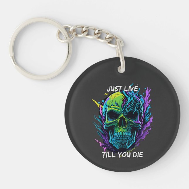 skeleton head qotsa keychain (Front)