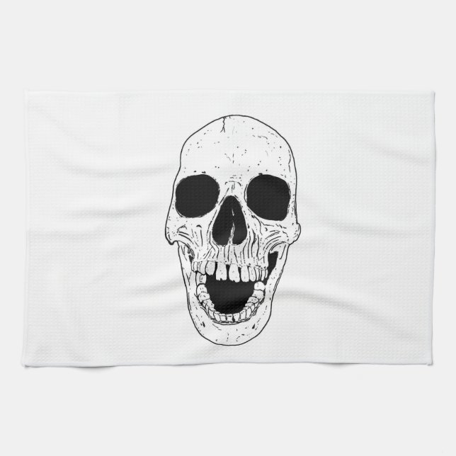 Skeleton Head Tea Towel (Horizontal)
