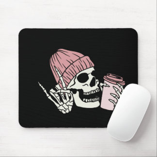 Skeleton Head with Cap on a  Mouse Pad