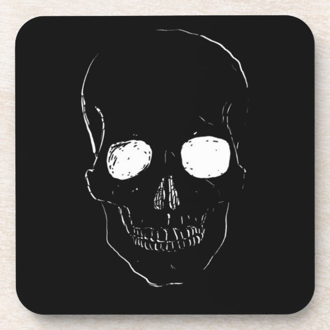 Skeleton Head with Glowing Eyes on a  Coaster (Front)