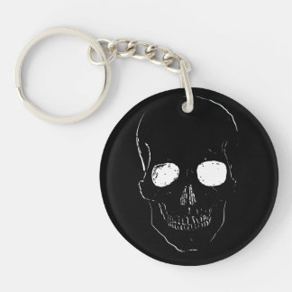 Skeleton Head with Glowing Eyes on a  Key Ring