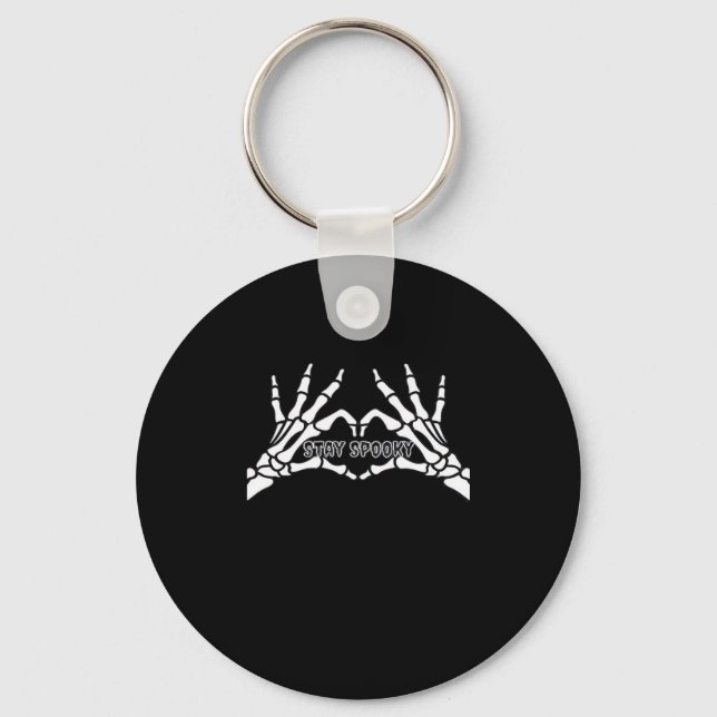 Skeleton Heart And Hands Classic Design  Key Ring (Front)