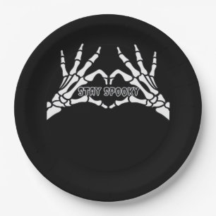 Skeleton Heart And Hands Classic Design Paper Plate