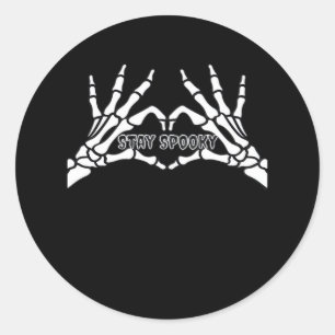 Skeleton Heart And Hands Classic Design Round Sticker