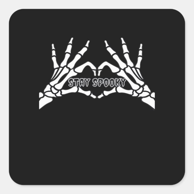 Skeleton Heart And Hands Classic Design  Square Sticker (Front)