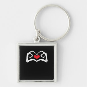 Skeleton Heart And Hands Funny  Key Ring
