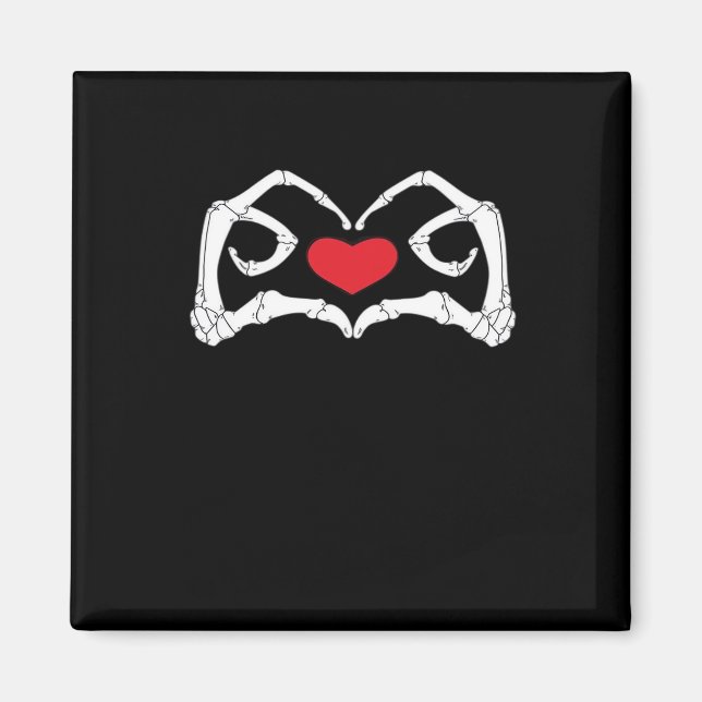 Skeleton Heart And Hands Funny  Magnet (Front)