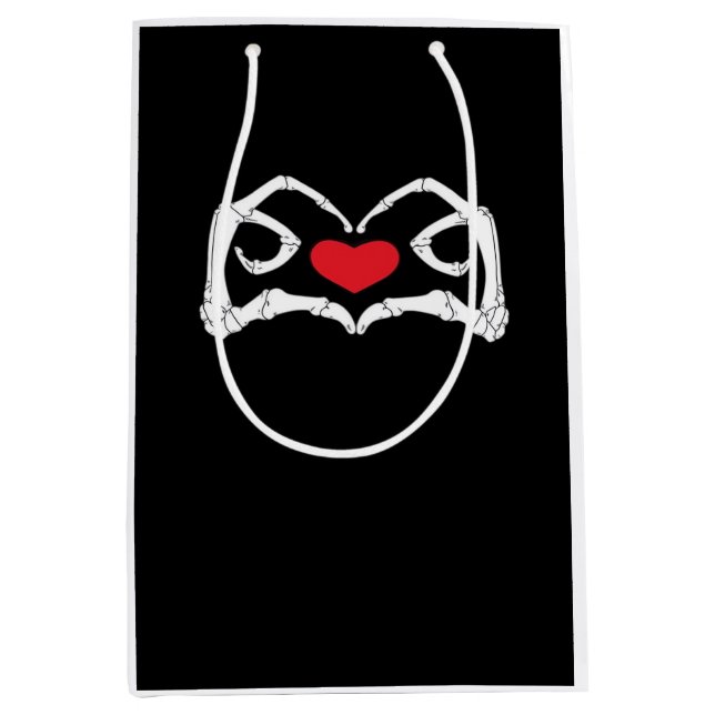 Skeleton Heart And Hands Funny  Medium Gift Bag (Front)