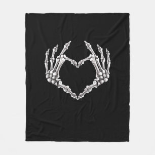 Skeleton Heart And Hands Gothic Halloween Costume  Fleece Blanket