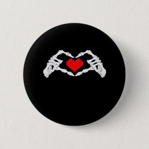 Skeleton Heart And Hands Meme 6 Cm Round Badge