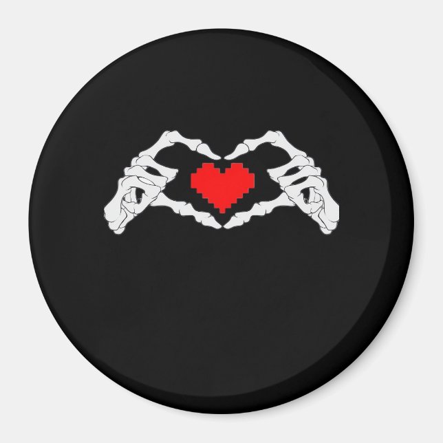 Skeleton Heart And Hands Meme Magnet (Front)