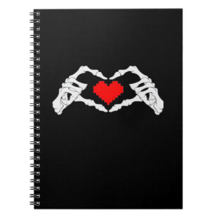 Skeleton Heart And Hands Meme Notebook