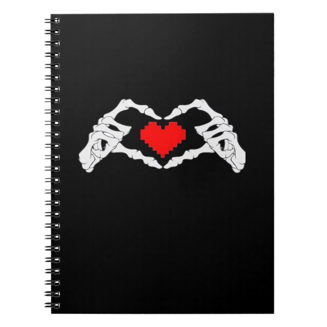 Skeleton Heart And Hands Meme Notebook (Front)