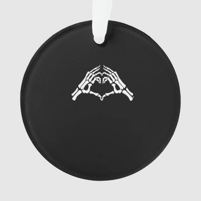Skeleton Heart And Hands Sign Ornament (Front)