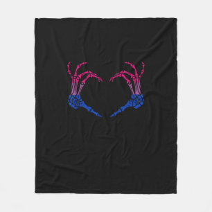 Skeleton Heart Bisexual Lgbt-Q Pride Skull Hand Fleece Blanket