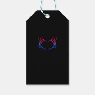 Skeleton Heart Bisexual Lgbt-Q Pride Skull Hand Gift Tags