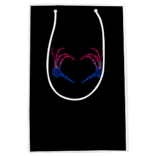 Skeleton Heart Bisexual Lgbt-Q Pride Skull Hand Medium Gift Bag