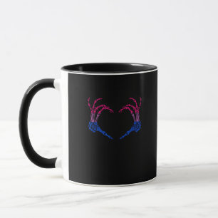 Skeleton Heart Bisexual Lgbt-Q Pride Skull Hand Mug