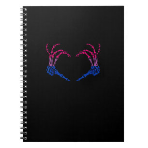 Skeleton Heart Bisexual Lgbt-Q Pride Skull Hand Notebook