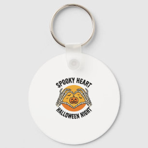 Skeleton Heart Halloween Vintage Hands Design_1 Key Ring