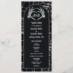 Skeleton Heart Halloween Welcome Wedding Ceremony Program