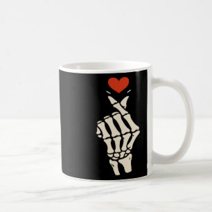 Skeleton Heart Hand Halloween Valentine Girl Women Coffee Mug