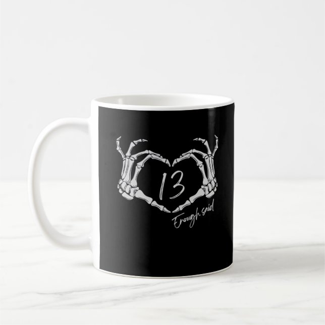 Skeleton Heart Hand Minimal Classic Design Coffee Mug (Left)