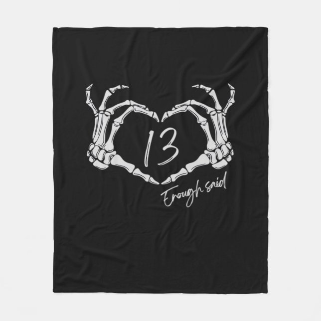 Skeleton Heart Hand Minimal Classic Design Fleece Blanket (Front)
