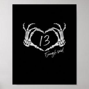 Skeleton Heart Hand Minimal Classic Design Poster