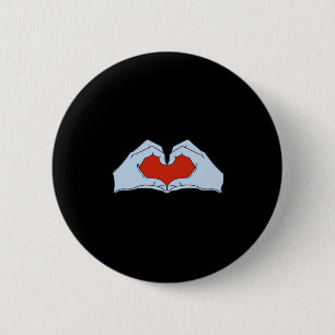 Skeleton Heart Hands Classic & Basic Halloween 6 Cm Round Badge