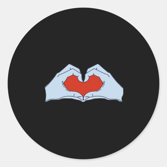 Skeleton Heart Hands Classic & Basic Halloween Classic Round Sticker (Front)