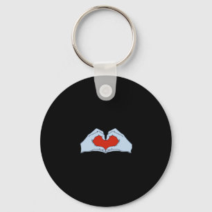 Skeleton Heart Hands Classic & Basic Halloween Key Ring