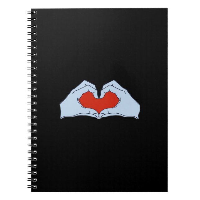 Skeleton Heart Hands Classic & Basic Halloween Notebook (Front)
