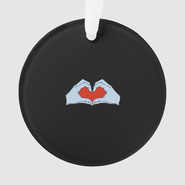 Skeleton Heart Hands Classic & Basic Halloween Ornament (Front)