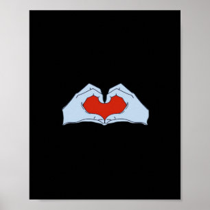 Skeleton Heart Hands Classic & Basic Halloween Poster