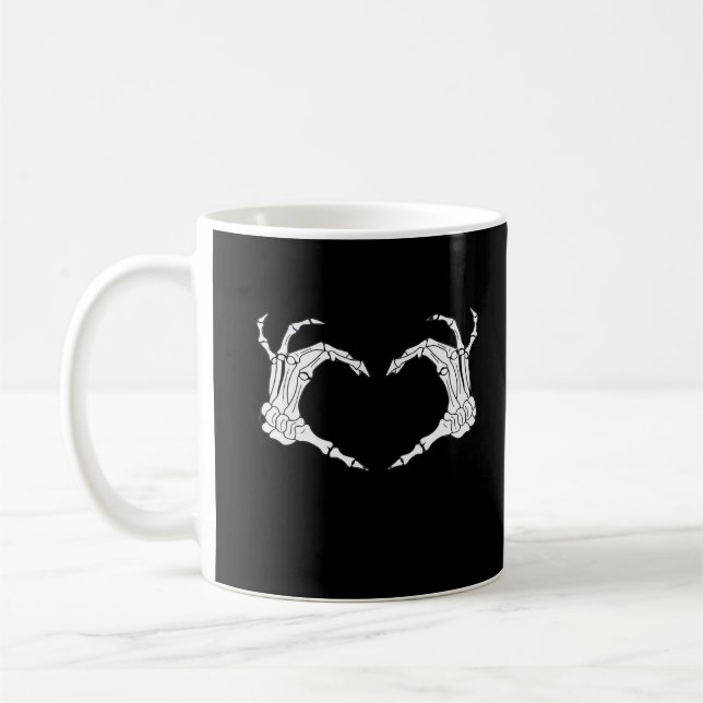 Skeleton Heart Hands Classic Coffee Mug (Left)
