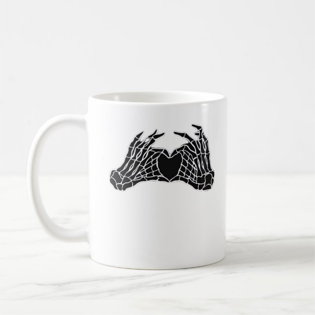 Skeleton Heart Hands - Classic Coffee Mug (Left)