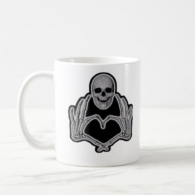 Skeleton Heart Hands  Classic Coffee Mug (Left)