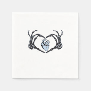 Skeleton Heart Hands Classic Design For Halloween Napkin