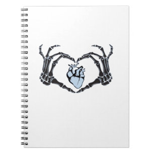 Skeleton Heart Hands Classic Design For Halloween Notebook