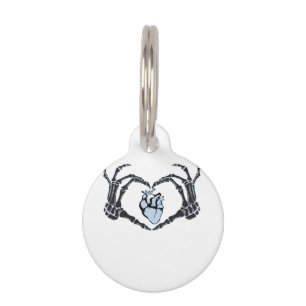 Skeleton Heart Hands Classic Design For Halloween Pet Tag