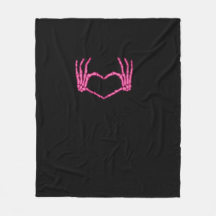 Skeleton Heart Hands Classic Fleece Blanket