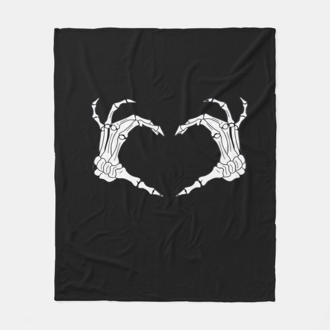Skeleton Heart Hands Classic Fleece Blanket (Front)