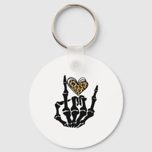 Skeleton Heart Hands Classic Key Ring