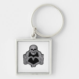 Skeleton Heart Hands  Classic Key Ring