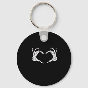 Skeleton Heart Hands Classic Key Ring